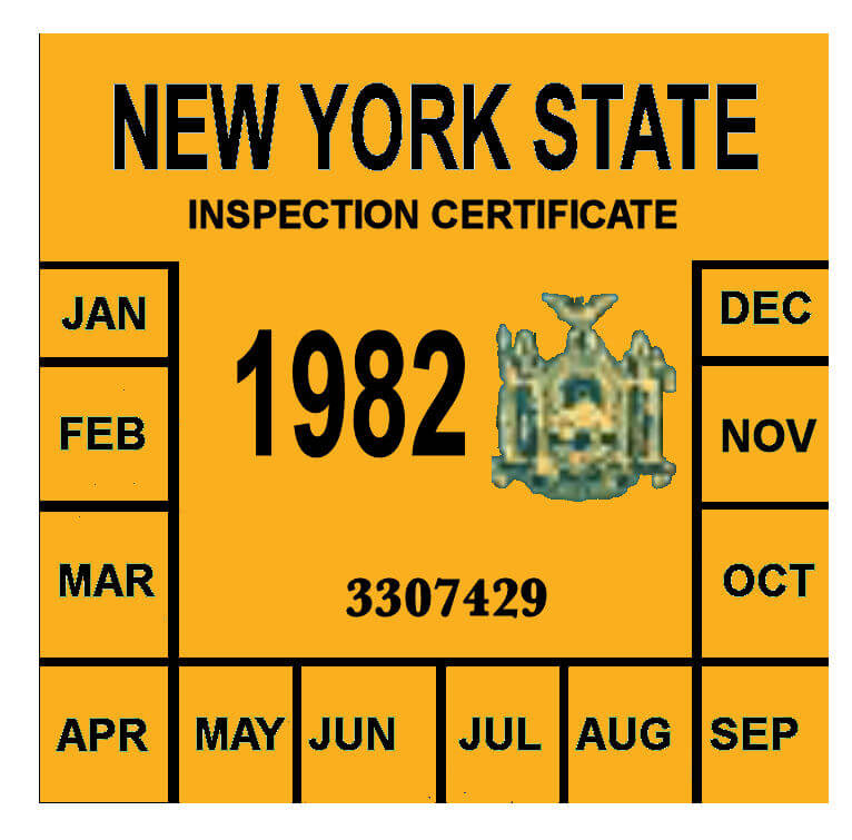 (image for) 1982 New York INSPECTION Sticker